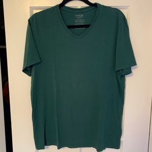 Green Vince v neck in Pima cotton